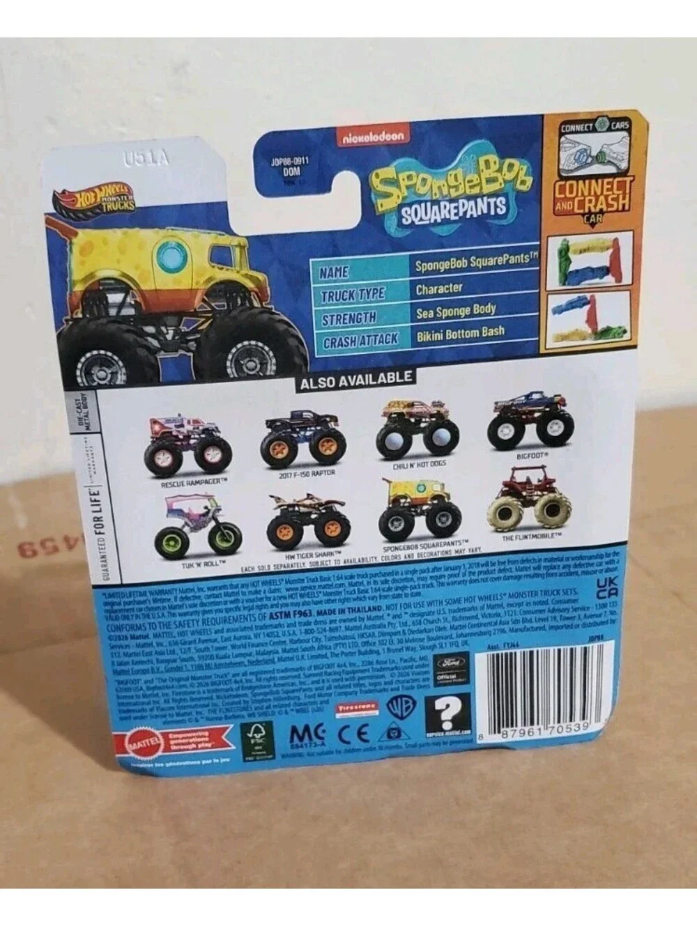 Hot Wheels Monster Trucks SpongeBob SquarePants Die-Cast 1:64 FYJ44 New